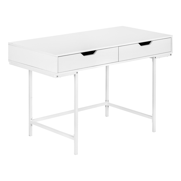 Monarch Specialties Computer Desk, Home Office, Laptop, Storage Drawers, 48"L, Work, Metal, Laminate, White I 7554